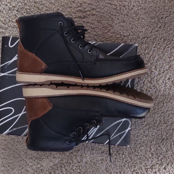 Boots dress casual, Max + Jake, Brayden, black with tan, size 7 - Picture 13 of 14